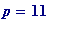 p = 11